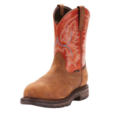 Ariat WorkHog XT Kahverengi / Turuncu Iş Ayakkabıları Erkek (41887-871)